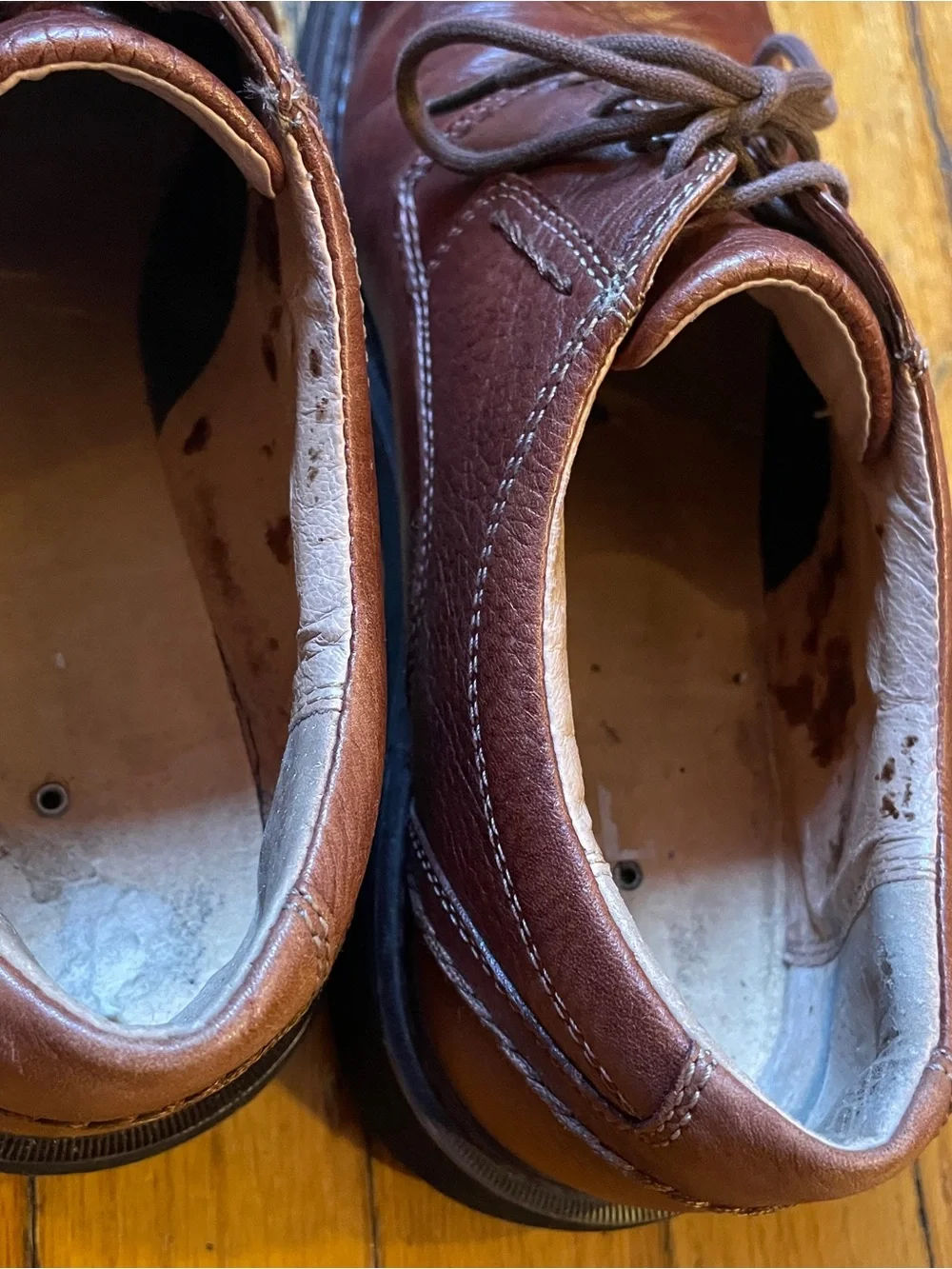 Vintage Unlabeled Men's Brown Leather Lace-Up Oxford Dress Shoes Mens Size 11